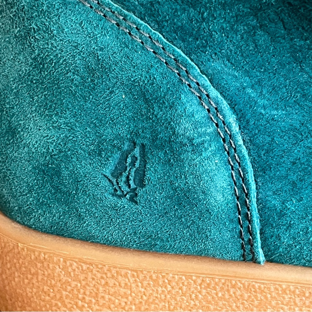 Men’s Hush Puppies Bridgeport 2 Chukka Boots In Teal Suede Orange Laces Size 9 - Picture 3 of 7